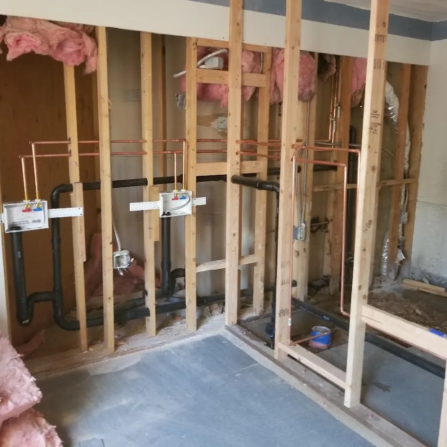 Copper pipe rough-in and plumbing installation in Manchester-by-the-Sea